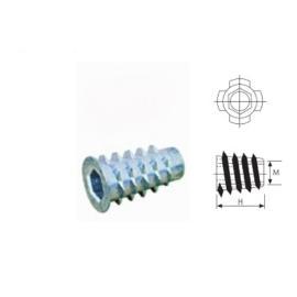 BUJE CON ROSCA INTERIOR M6 PARA MADERA (MEATON)