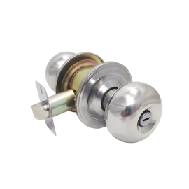 CERRADURA POMO MEDIA-BOLA AC. INOX SATINADO S/LAVE (MEATON)