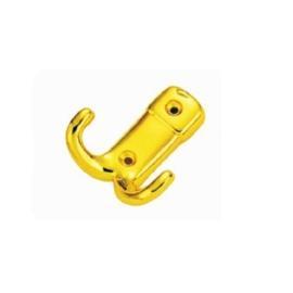 PERCHA 2 GANCHOS ZAMAC DORADO