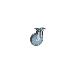 RUEDA GOMA GRIS BASE GIRATORIA 125
