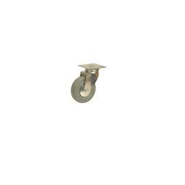 RUEDA GOMA GRIS BASE GIRATORIA 50